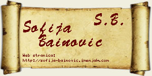 Sofija Bainović vizit kartica